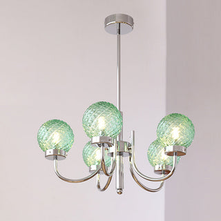 Modern glass ball bedroom chandelier — iron luxury warm glow