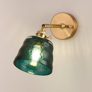 Adjustable vintage glass warm metal wall lamp — sconce