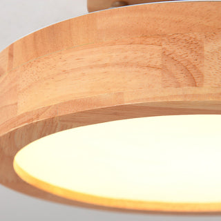 Wood Flush Mount Light – Contemporary Round LED Ceiling Lamp With Sleek Finish