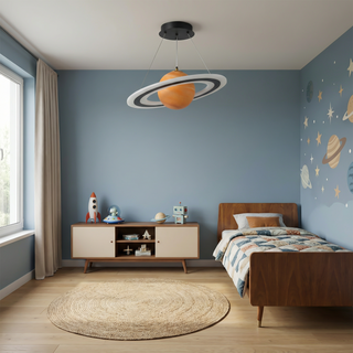 Space Pendant Lamp – Color Changing LED Kids Room Lighting With Planet Design