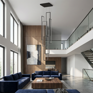Elegant Pendant Light – Modern Black Gold Pendant with Soft Diffused Lighting