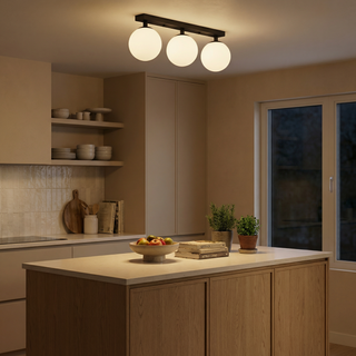 Clean Ceiling Light – Modern Three Point Lighting | Sleek Glass Stone Fixture
