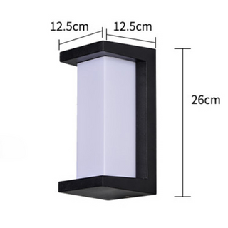 Outdoor Wall Light – Black Metal & White Glass Lamp | Energy Saving LED
