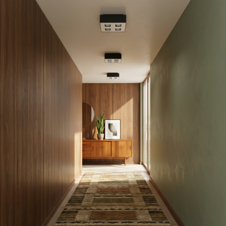 Black Square Ceiling Light – Minimalist 4 Spot Adjustable Modern Fixture
