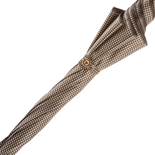 Luxury automatic handmade Italian studded leather handle umbrella open canopy