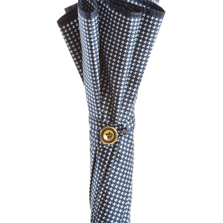 Navy luxury automatic leather handle handmade Italian umbrella open canopy