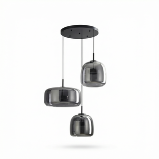 Gray Pendant Light – Modern LED Hanging Lamp With Adjustable Height