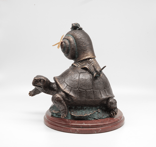 bronze nature inspired limited edition indoor decorative statue side view