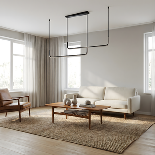 Black Gold Pendant Light – Modern LED Pendant Lamp with Adjustable Height and Remote Control