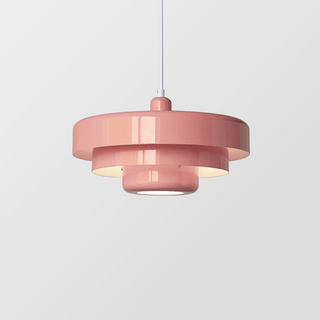 Round iron pendant lamp for rustic dining room