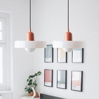 Suspension Bauhaus – Lampe LED moderne à deux têtes en verre pour salle à manger
