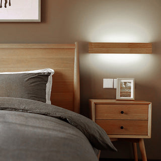 Wood LED rustic bathroom vanity wall sconce — lamp
