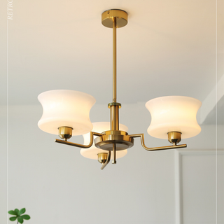 Brass glass chandelier chrome gold finish dining room fixture