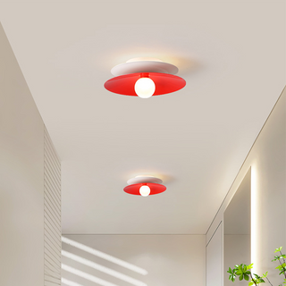Modern entry hall ceiling fixture, LED flush mount warm glow