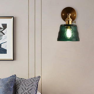 Vintage warm glass adjustable metal wall sconce — fixture