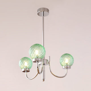 Iron glass chandelier detail — ball modern luxury warm