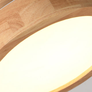 Wood Flush Mount Light – Contemporary Round LED Ceiling Lamp With Sleek Finish
