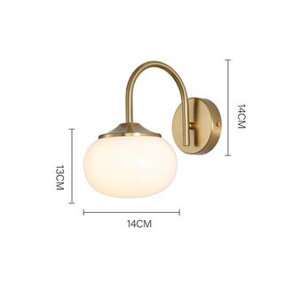 Modern gold pink glass bedroom wall sconce — fixture