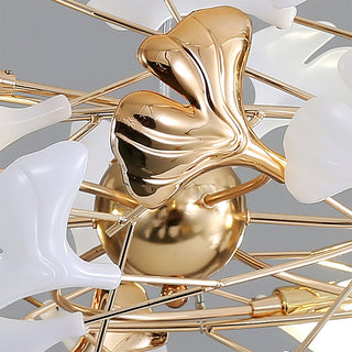 Unique metal art chandelier — modern dining ceiling warm light
