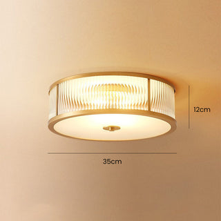Vintage Brass Ceiling Lamp – Round Ceiling Light with Warm Brass Finish