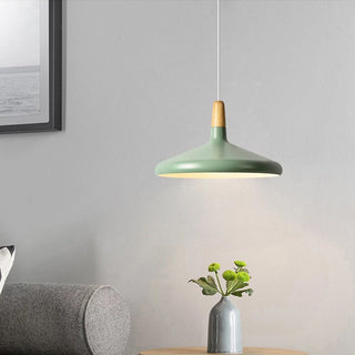 Suspension conique en métal coloré - Luminaire moderne avec cordon réglable