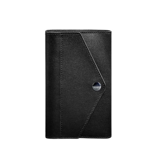 leather bound notebook soft book removable inserts pen holder front view