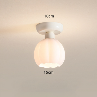 Plafonnier Citrouille - Mini Luminaire Moderne en Verre et Métal pour Couloir et Chambre