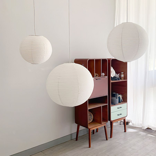 White Paper Lantern Nordic Pendant Lighting – Scandinavian Modern Hanging Lamp