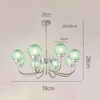 Iron glass ball chandelier — modern luxury bedroom ceiling
