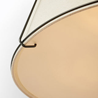Suspension moderne - Lampe à suspendre en tissu blanc avec tige réglable pour salon