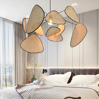 Bohemian Bamboo Chandelier – Handcrafted Woven Pendant Light With E27 Socket