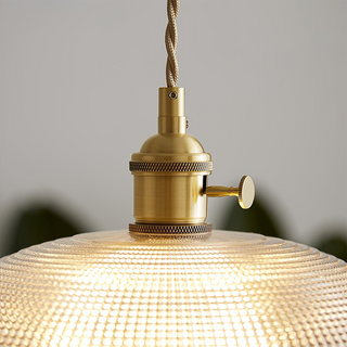 Vintage Glass Pendant - Ribbed Glass Light With Classic Interior Lighting