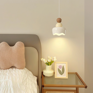 Suspension de chevet – Luminaire suspendu crème avec hauteur réglable et éclairage chaleureux