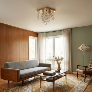 Modern Chandelier – Crystal Flower LED Lighting With Warm Ambiance | Gold Finish