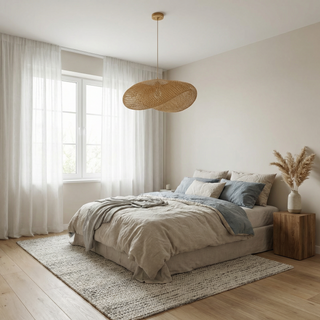 Rattan Chandelier – Modern Indoor Chandelier | Warm Ambient Lighting & Soft Relaxing Light