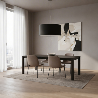 Lustre Noir Minimaliste – Éclairage Salon 5 Ampoules | Lumavera Lighting