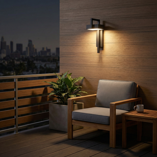 Black Steel Wall Light – Modern Outdoor Lamp With Energy Efficient LED Lighting
