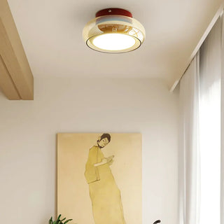Small compact vintage acrylic ceiling light with warm LED glow