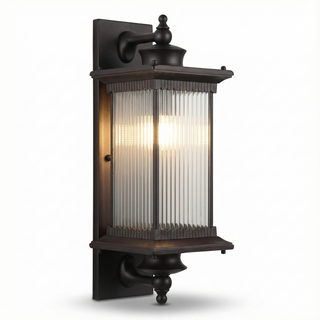 Retro Outdoor Wall Light – Black Vintage Lamp | Elegant Garden Path Lighting