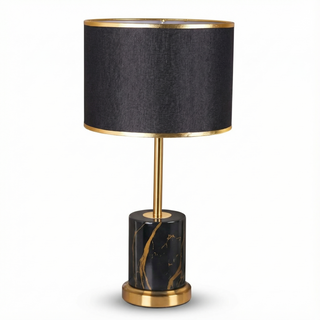 Night Lamp Gold Base – Fabric Lampshade with Touch Dimmer Light for Cozy Ambiance