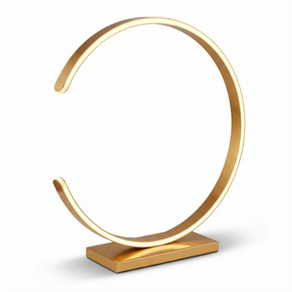 Gold Arc Table Lamp – Modern Arc Shaped Lamp with Warm Ambient Lighting