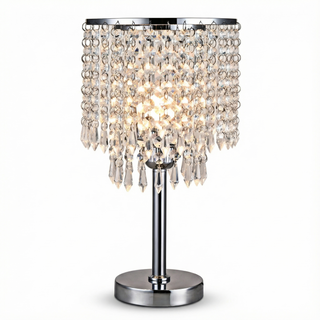 Crystalline Table Lamp – Elegant Modern Crystal Lamp with Chrome Base