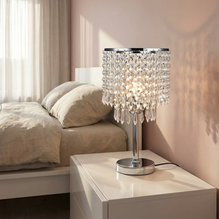 Crystalline Table Lamp – Elegant Modern Crystal Lamp with Chrome Base