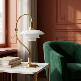 Bauhaus Table Lamp – Modern Glass and Iron Lamp with Soft Ambient Lighting