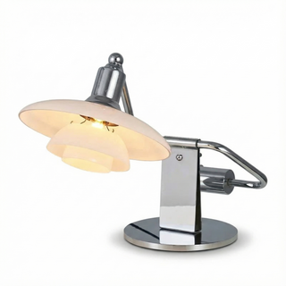 Vintage Table Lamp – Glass & Steel With Soft Light Diffuser | Classic Gold Finish