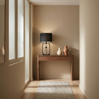 Black Metal Lamp – Decorative Industrial Table Lamp with Soft Eye Friendly Lighting