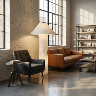 Iron Fabric Floor Lamp – Modern Living Room Lamp with LED Lighting Fixture