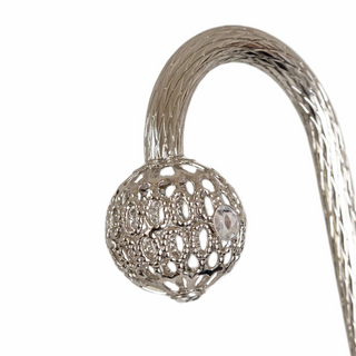 Bridal jeweled brass handmade Italian luxury umbrella handle close-up