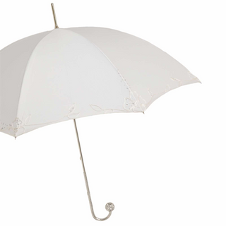 Bridal jeweled brass handmade Italian luxury manual umbrella side view