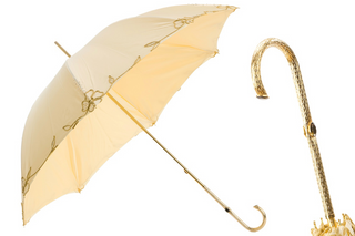Ivory woman handmade Italian brass handle double cloth gift box umbrella front